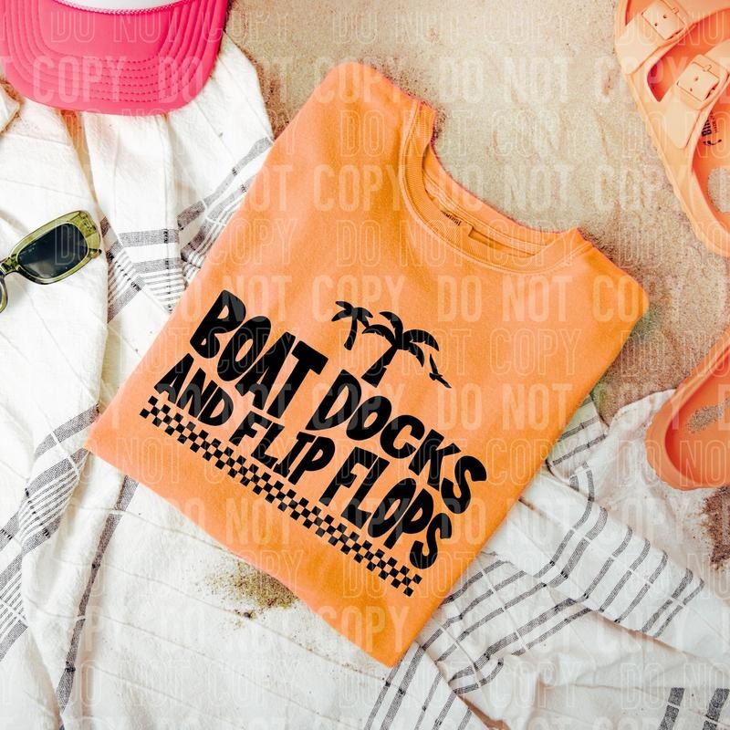 Boat Docks and Flip Flops DTF Transfers - THIS IS NOT A SHIRT Hoodie, Sweatshirt | GrindPrints.com