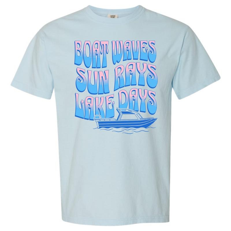 Boat Waves & Lake Days Comfort Colors T-Shirt 'NLB' Hoodie, Sweatshirt | GrindPrints.com
