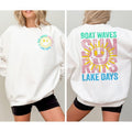 Boat Waves Sun Rays River Days Sweatshirt, Summer Sweatshirt, Retro Summer Sweatshirt, Hello Summer Sweatshirt, Beach...