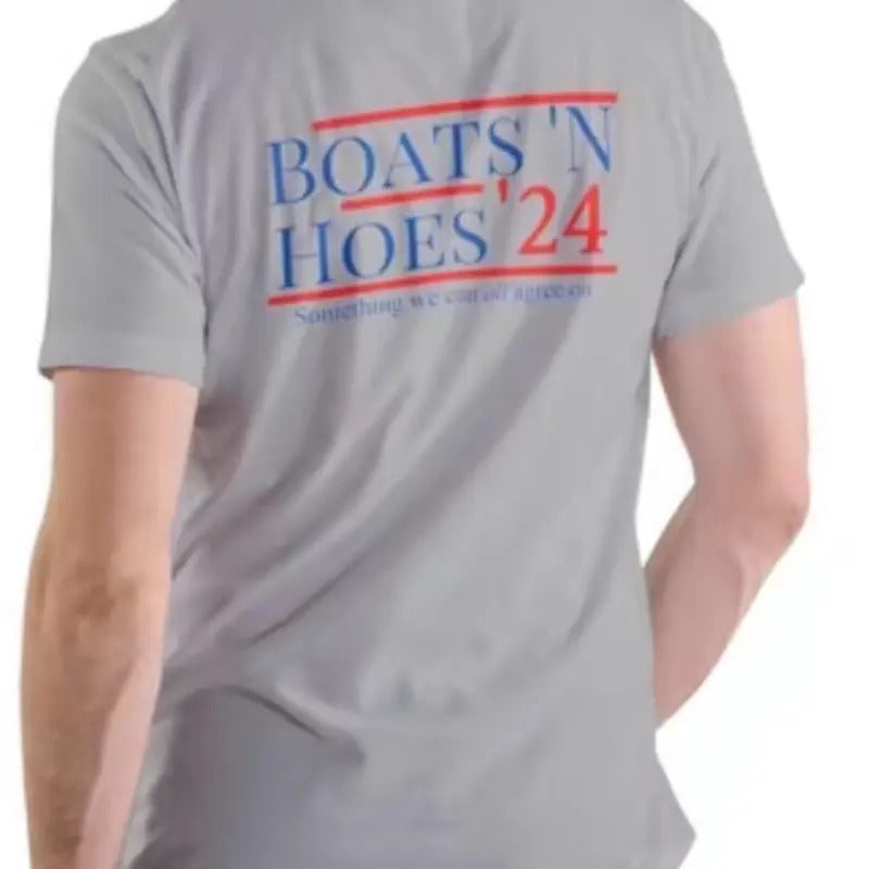 Boats and Hoes 2024 Unisex T-Shirt Cotton Casual Top with Red and Blue Print Hoodie, Sweatshirt | GrindPrints.com