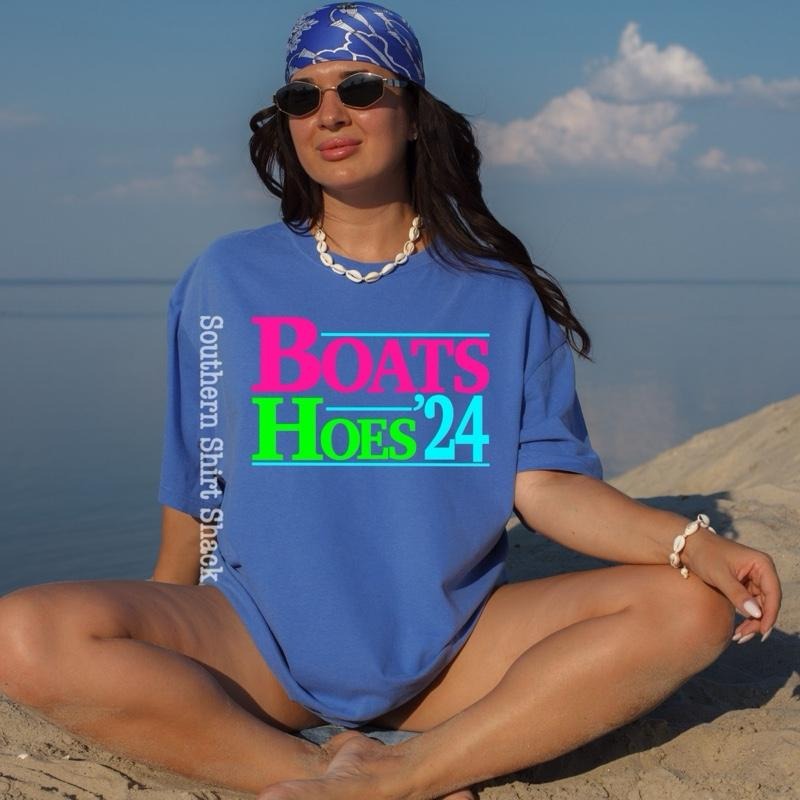 Boats N Hoes Flo Blue Comfort Colors T-Shirts, Hoodie, Sweatshirt