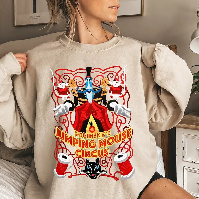 Bobinsky's Jumping Mouse Circus Sweatshirt, Bobinsky Tshirt Hoodie, Coraline Horror Movies Hoodie, Christmas Hallowen...