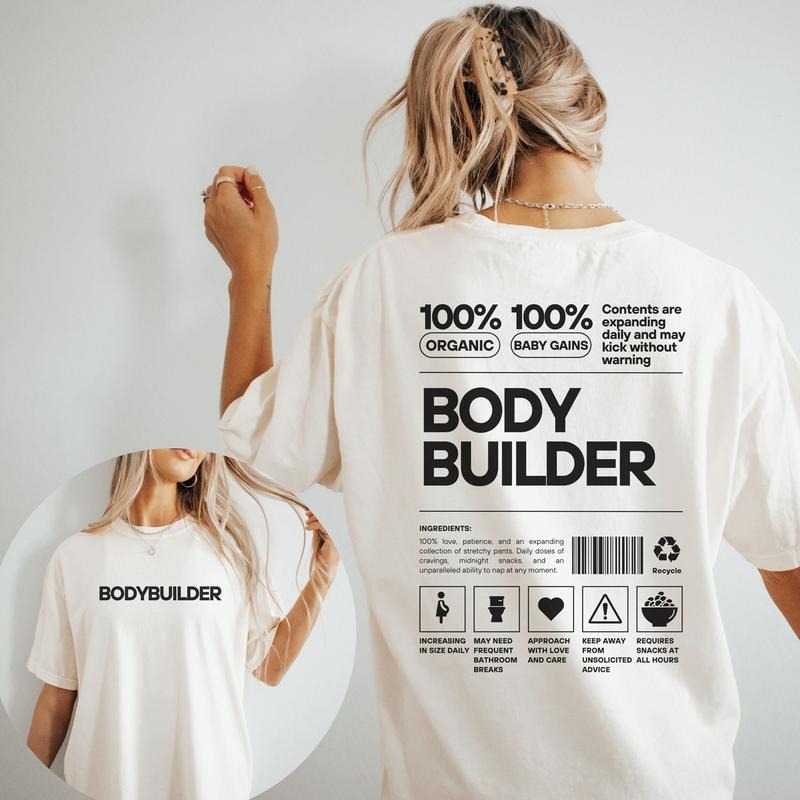 Bodybuilder Pregnancy Announcement Shirt, Fitness Workout Reveal T-Shirt, Weightlifting Baby Announcement Outfit, Gym...