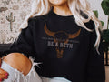 Boho Cow Skull Sweatshirt, Howdy Sweatshirt, Wild West Sweatshirt, Cowgirl Sweatshirt, Bull Skull Shirt Cotton Casual Top...