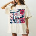 Boho Flowal God Bless The USA Shirt, Retro 4th Of July Tee, Patriotic American Independence Day Gift Hoodie, Sweatshirt