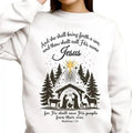 Boho Jesus Christmas She Shall Bring Forth a Son Crewneck Sweatshirt, O Come Let Us Adore Him Nativity Scene Christian...