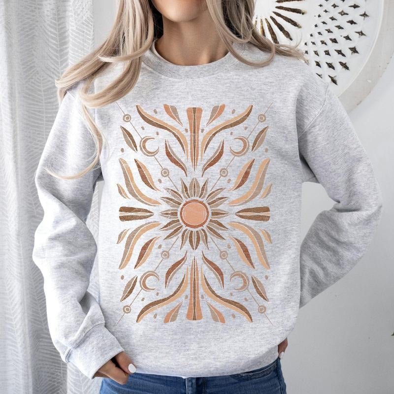 Boho Radiant Sun Sweatshirt T-Shirts, Hoodie | GrindPrints.com