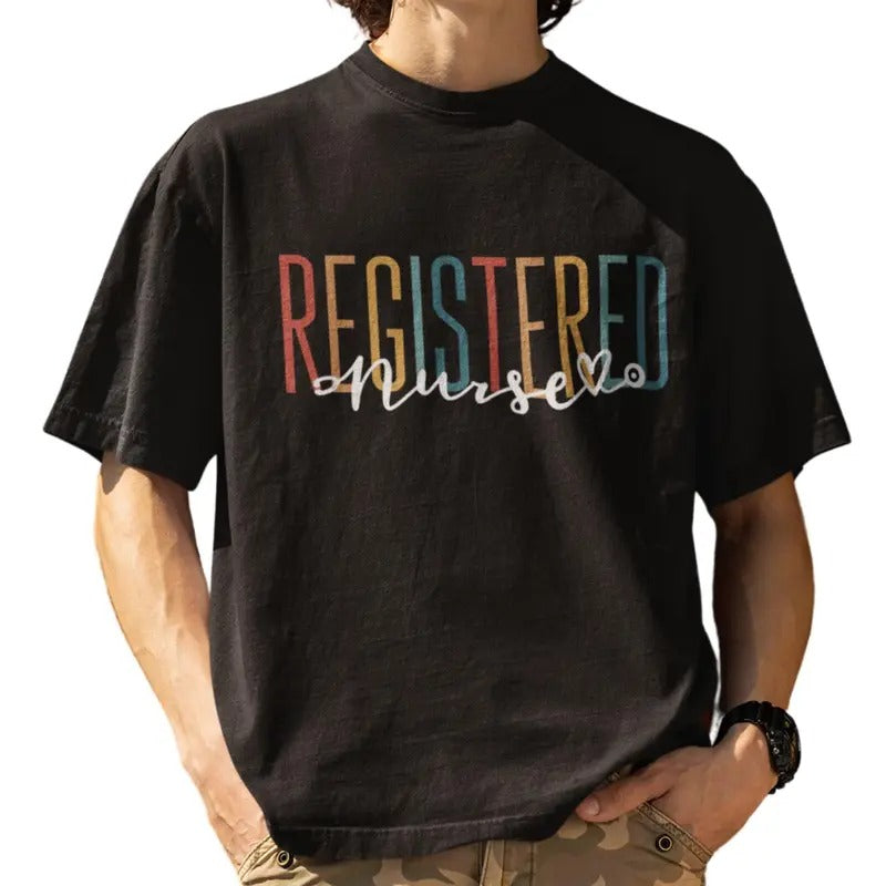 Boho Retro Vintage Registered Nurse Stethoscope Nursing T-Shirt Hoodie, Sweatshirt | GrindPrints.com