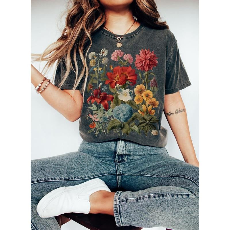 Boho Wildflowers Cottagecore Shirt, Gift For Her, Comfort Colors Shirt , Whimsigoth Shirts , Gift For Women Hoodie,...