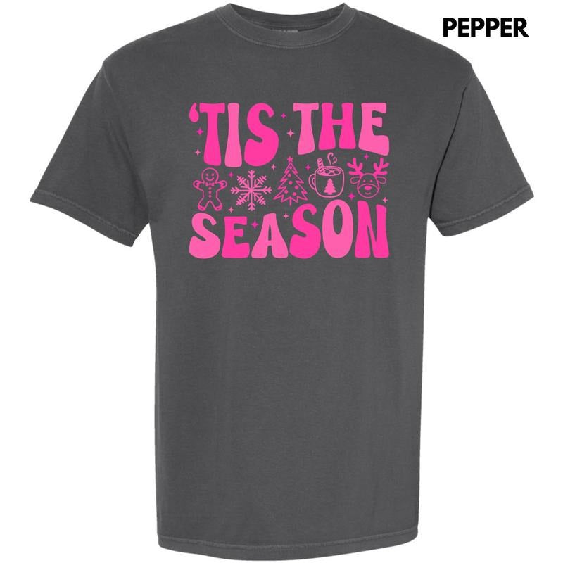Bold Tis The Season Pink Comfort Colors T-Shirt 'NLB' Hoodie, Sweatshirt | GrindPrints.com