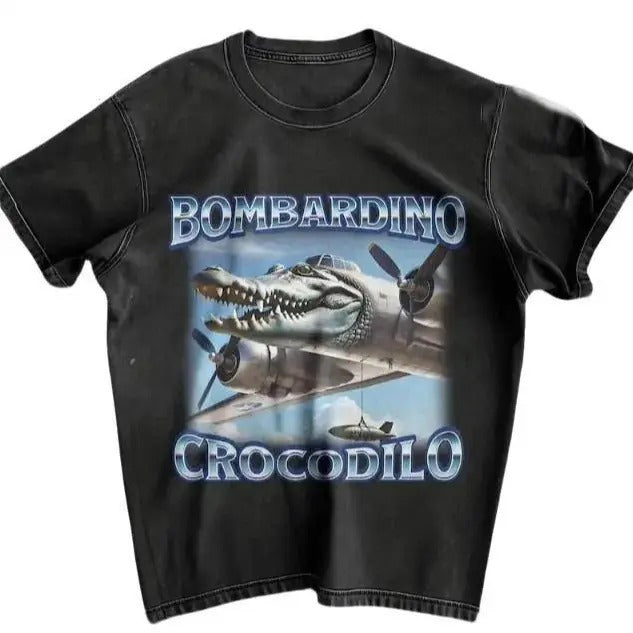 Bombardino Crocodilo Funny Meme Tshirt, Italian Brainrot Animals Tshirt, Gift for Friend Hoodie, Sweatshirt | GrindPrints.com