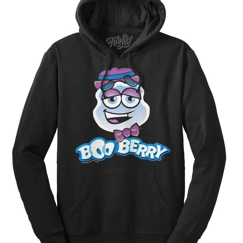 Boo Berry Cereal Logo Hooded Sweatshirt - Black T-Shirts, Hoodie | GrindPrints.com