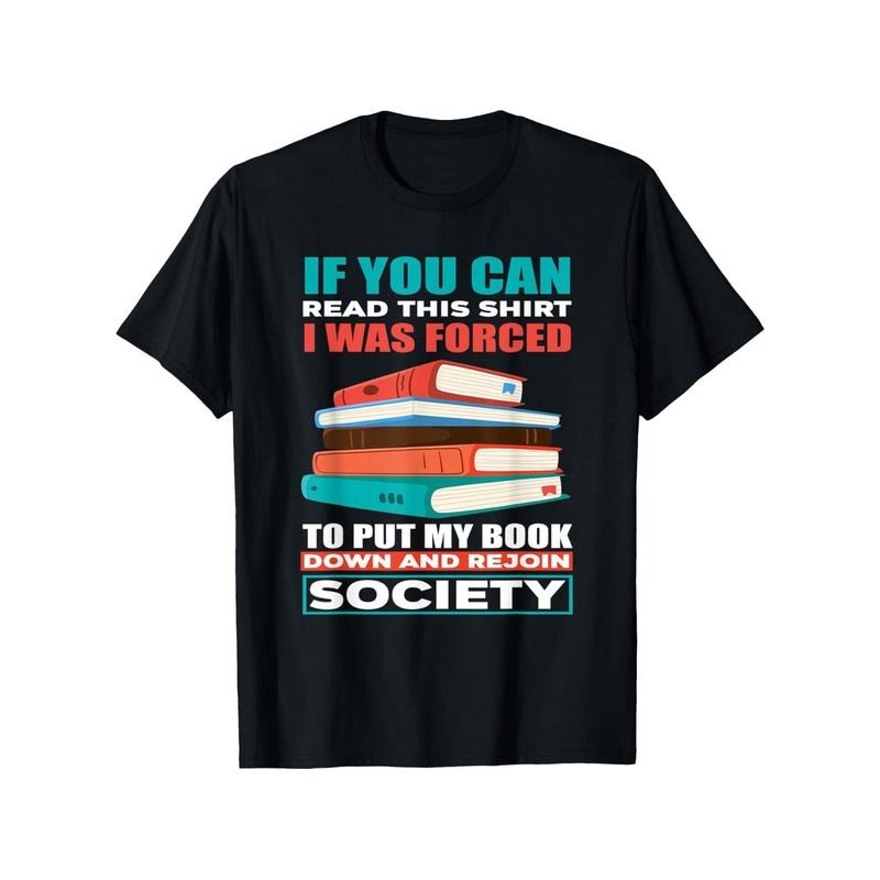 Book Lover's Delight: 100% Cotton Graphic Tee - Perfect Gift for Readers, Men & Women, Casual Fit, Machine Washable