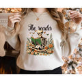 Book Reading Skeleton Sweatshirt, Gothic Skeleton Shirt, Floral Skeleton Tee, Book Lovers Sweater, Wild Flower Shirt,...