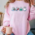 Book lovers ghost reading books Crewneck Sweatshirt T-Shirts, Hoodie | GrindPrints.com