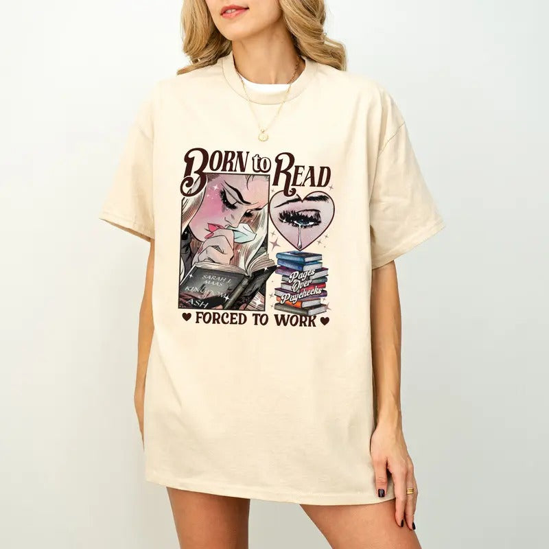 Bookish | Born To Read Bookish  Shirt, Funny Reader Book Addict, Bookish Gift For Her, Dark Romance, Smut Shirt Gift...