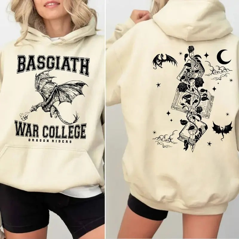 Bookish Unisex T Shirt, Book Lover Gift, Fourth Wing Basgiath War College Shirt, Unisex Sweater Pullover Tee Hoodie,...