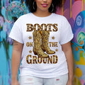 Boots On The Ground T-shirt, Cowboy Western Cowgirl At Shirt, PRINTED DESIGN Tees, Girl Grab Your Fans T-shirt, Black...