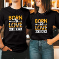 Born To Love Him Her TShirt Cotton Fabric Casual Streetstyle Crew Neck Short Sleeve T-Shirt Trendy Tops for Women for...