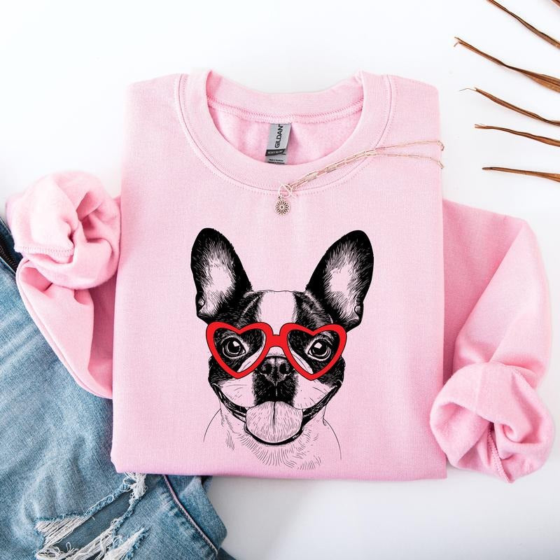 Boston Terrier, Dog Lover Apparel, Pet, Dog Breed, Cute Sweatshirt, Crew Neck, Women's, Crewneck T-Shirts, Hoodie
