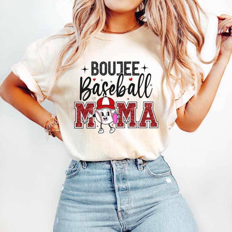 Boujee Baseball Mama T-Shirt, Baseball T-Shirt, Sports T-Shirt Hoodie, Sweatshirt | GrindPrints.com