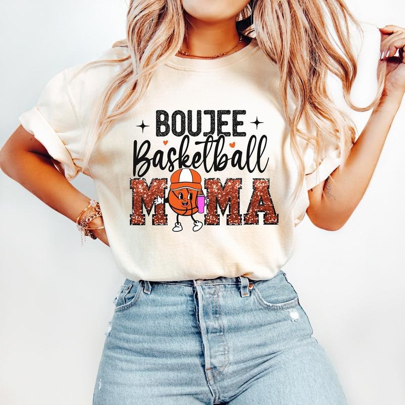 Boujee Basketball Mama T-Shirt, Basketball T-Shirt, Sports T-Shirt Hoodie, Sweatshirt | GrindPrints.com