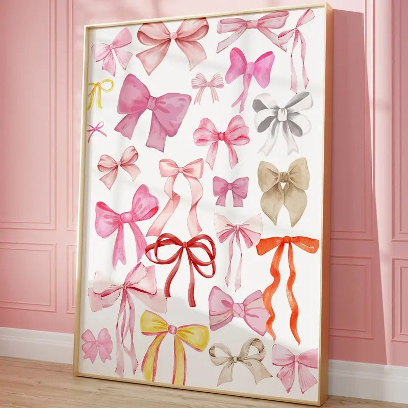 Bow Poster, Bow Laundry Poster, Vintage Room Decor, Pink Y2k, Poster Prints No Frame, Gifts For Girls Wall Art, Wall Art...