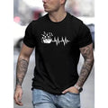 Bowling Graphic Print Men's Short Sleeve Crew Neck T-Shirts, Comfy Breathable Casual Stretchable Tops, Men's Clothings...