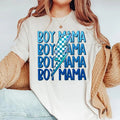 Boy Mama Shirt, In My Boy Mom Era T-shirt, Cool Moms Graphic Printed Tee, Boy Mama Checkered Lightning Soft Fabric Short...
