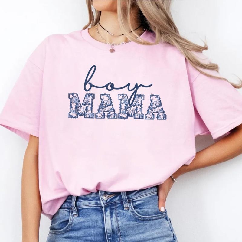 Boy Mama T Shirt, Toile Boy Mama Shirt, New Mom Pregnancy Announcement, Baby Gender Reveal Tee, Mothers Day Gift, Regular...