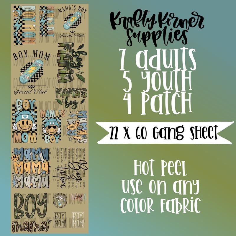 Boy Mom DTF Transfer Gang Sheet, 22 x 60 T-Shirts, Hoodie, Sweatshirt | GrindPrints.com