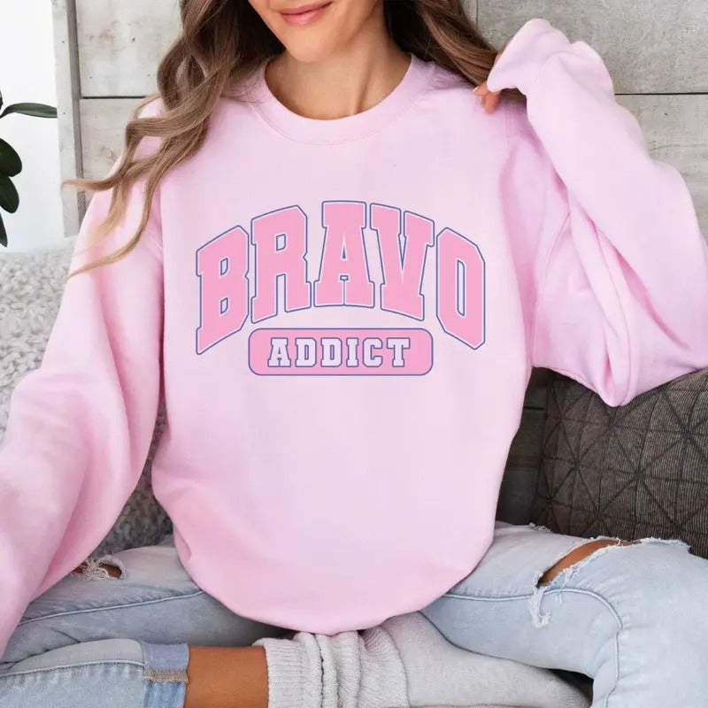 'Bravo Addict' Crewneck Sweatshirt T-Shirts, Hoodie | GrindPrints.com