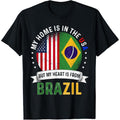 Brazilian American Patriot Heart is from Brazil Flag T-Shirt made in usa Hoodie, Sweatshirt | GrindPrints.com