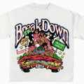 Break Down T-shirt, Fancy Beauty Print T-shirt, Street Style Fashion Tee, 100% Cotton, Crew Neck, Slight Stretch,...