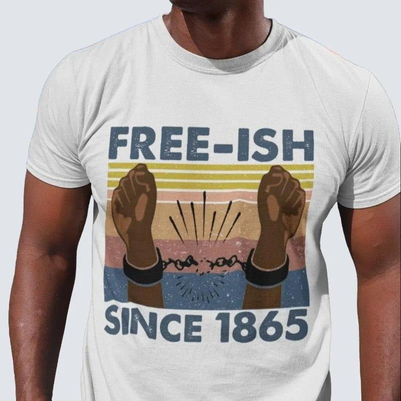 Breaking Chain Free-ish Since 1865 Unisex Shirt, Juneteenth 1865 Gift, BLM, Black Power, Black History Tee Hoodie, Sweatshirt