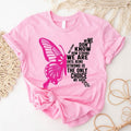 Breast Cancer Butterfly T-Shirt, Pink Ribbon Team Shirt, Matching Support Tee, Survivor Shirt, Fight Shirt For Cancer....