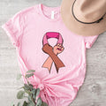 Breast Cancer T-Shirt, Pink Ribbon Hand Shirt, Family Support Gift Tee, Cancer Fighter Tee, Cancer Warrior Hoodie, Sweatshirt