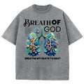 Breath Of God Unisex Washed T-Shirt, Christian Jesus  Tshirts, Vintage 90s Graphic Tee Gift Cotton Top Womenswear Bottom...