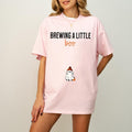 Brewing A Little Boo T-Shirt, Halloween Pregnancy Announcement Shirt, Halloween Maternity T Shirt, Funny Mom To Be...