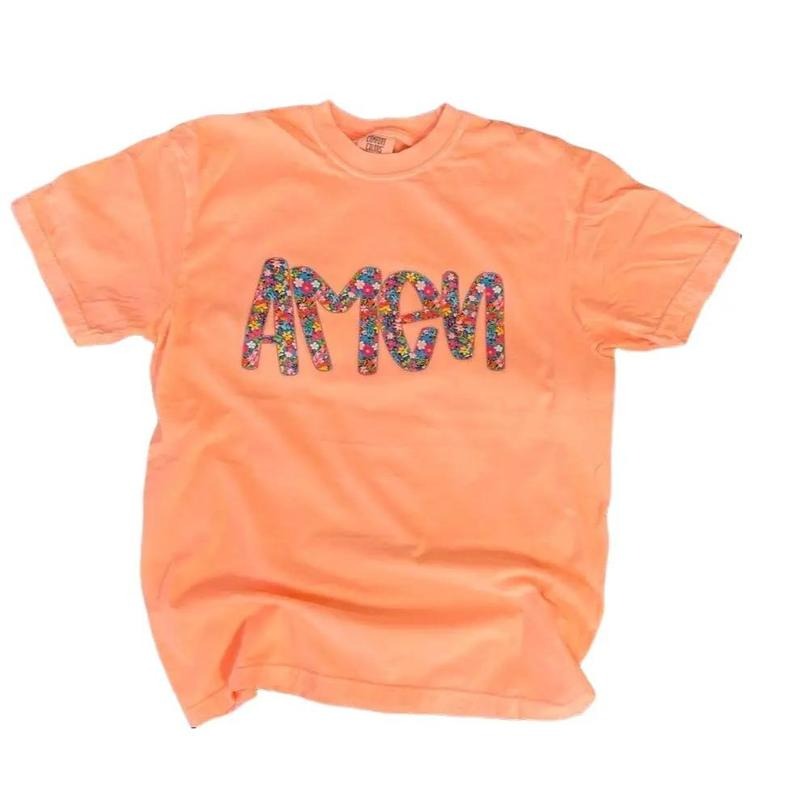 Bright Floral Amen Tshirt - Comfort Colors Christian Shirt Hoodie, Sweatshirt | GrindPrints.com