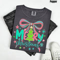 Bright Merry Christmas Comfort Colors T-Shirt 'NLB' Hoodie, Sweatshirt | GrindPrints.com
