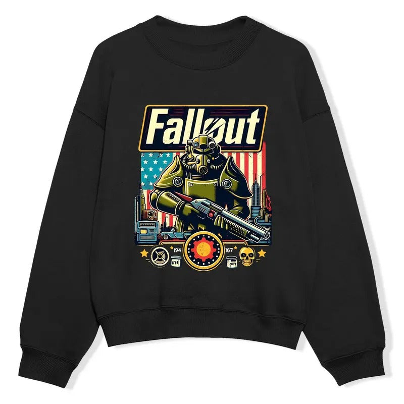 Brotherhood Of Steel Fallout Sweatshirt, Retro Gaming Appeal, Game TV Series Power Armour, Perfect Gift For Gamer Fans,...