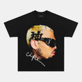Brown Big Face Chris Tee Cotton Menswear Oversized T-Shirt Hoodie, Sweatshirt | GrindPrints.com