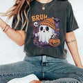 Bruh Ghost Halloween Shirt, Cute Spooky Season T-Shirt, Funny Ghost Graphic Shirt, Retro Halloween T-Shirt, Ghost Costume...