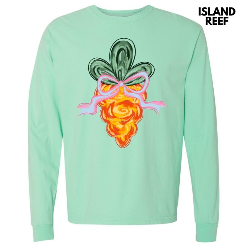 Brushstroke Carrot Long Sleeve Comfort Colors T-Shirt 'NLB' Hoodie, Sweatshirt | GrindPrints.com