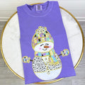 Brushstroke Snowman Purple Comfort Colors T-Shirt Hoodie, Sweatshirt | GrindPrints.com
