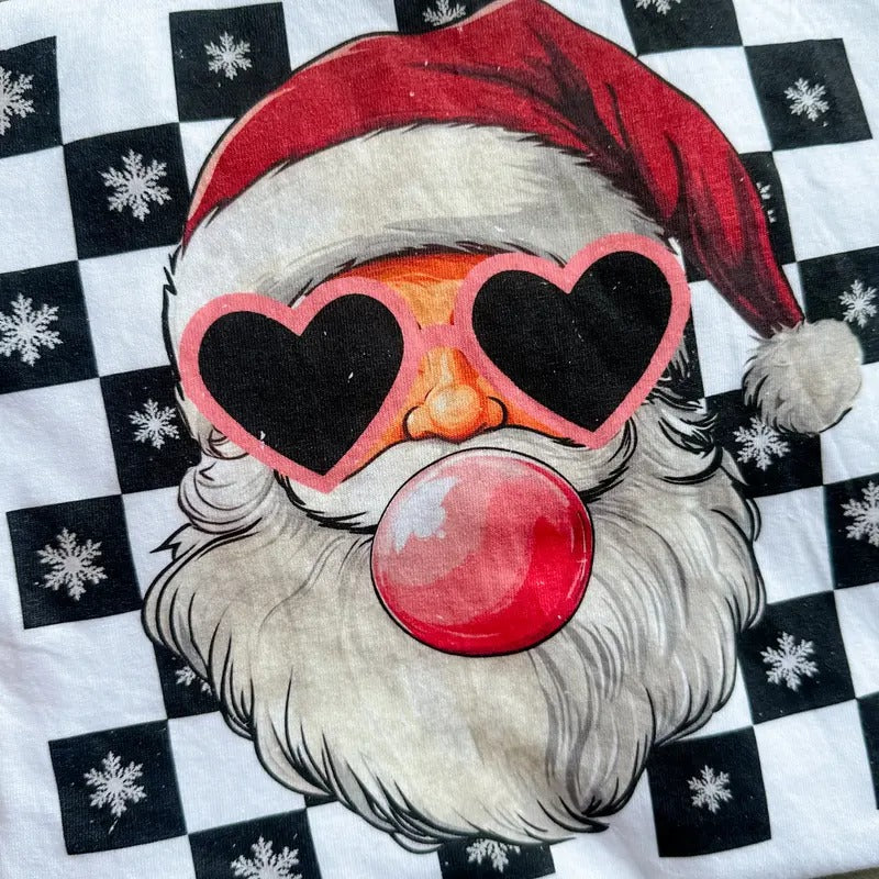 Bubblegum Santa Graphic Top T-Shirts, Hoodie, Sweatshirt | GrindPrints.com