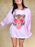 Bubblegum Tiger Graphic Top T-Shirts, Hoodie, Sweatshirt | GrindPrints.com