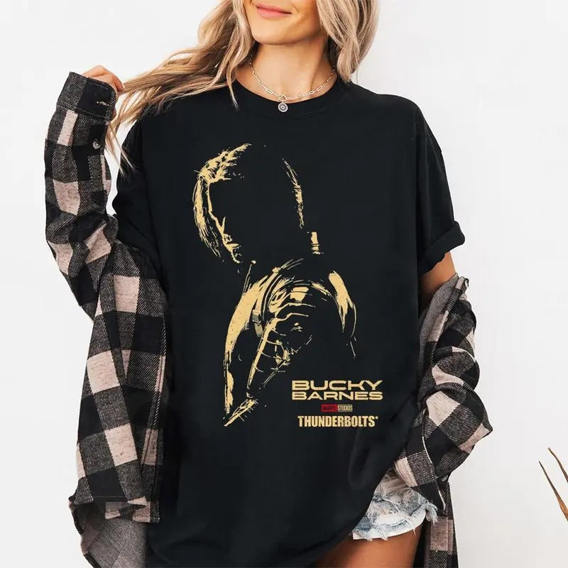 Bucky Barnes Vintage T-shirt, Thunderblts Shirt, Fans Gift Tee Relaxed Fit Cotton Casual Unisex Hoodie, Sweatshirt