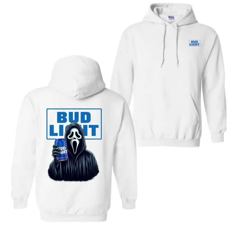 Bud Light Face Halloween 2 Sided Hoodie, Bud Light T-Shirt For Men And Women Sweatshirt | GrindPrints.com